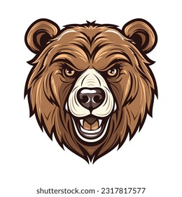 Bear head mascot. Logo design. Illustration for printing on t-shirts.