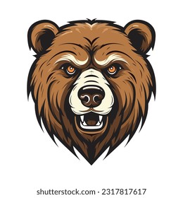 Bear head mascot. Logo design. Illustration for printing on t-shirts.