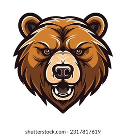 Bear head mascot. Logo design. Illustration for printing on t-shirts.