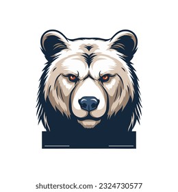 Bear head mascot logo design vector illustration