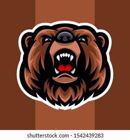 Bear Head Mascot Logo Vector