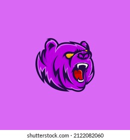Bear head mascot logo vector