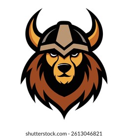 bear head mascot logo vector art illustration