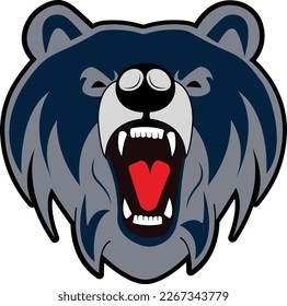 Bear Head Mascot. Bear Roaring for logos and graphics