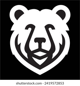 Bear head , Bear head minimalist line art