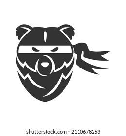 bear head as ninja Icon Illustration Brand Identity