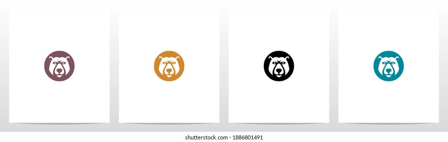 Bear Head On Letter Logo Design O