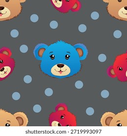 bear head patterns for kids, banners, clothing, and textures