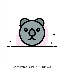 Bear, Head, Predator  Business Flat Line Filled Icon Vector Banner Template