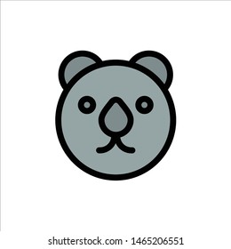 Bear, Head, Predator  Flat Color Icon. Vector icon banner Template. Vector Icon Template background