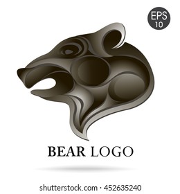Bear head profile logo. Stock vector