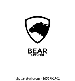 Bärenkopfschild Logo Symbol Design Vektorillustration Illustration mit isoliertem Hintergrund
