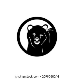 Bear head silhouette logo design