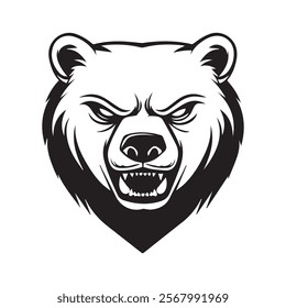 Bear Head silhouette Logo EPS file
