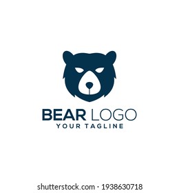 Bear head silhouette logo vector animals illustration, bear icon modern symbol for graphic and web design
