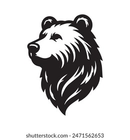 Bear head Silhouette vector style