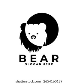 Bear head simple logo with circle shape