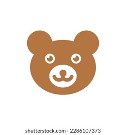 Bear head smile funny modern logo