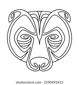 Bear head symbol. Animal head in Celtic style vector illustration. Bear tattoo sketch