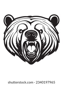 Bear Head Tattoo. Mascot Creative Design.