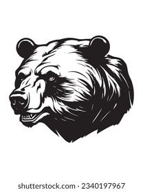 Bear Head Tattoo. Mascot Creative Design.
