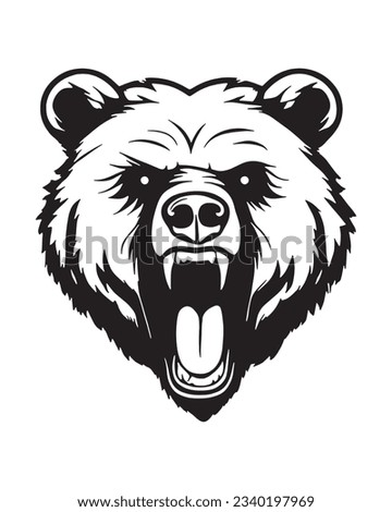 Bear Head Tattoo. Mascot Creative Design.