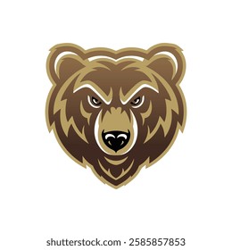 Bear head vector, angry beer head vector, logo Design element