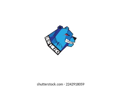 The BEAR head vector art logo. Design illustration
