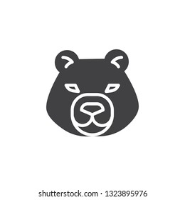 Bear head vector icon. filled flat sign for mobile concept and web design. bear animal glyph icon. Wild animals symbol, logo illustration. Pixel perfect vector graphics