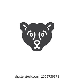 Bear head vector icon. filled flat sign for mobile concept and web design. Polar Bear glyph icon. Symbol, logo illustration. Vector graphics