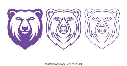 Bear Head Vector Icon Symbol Template. Bear Head Illustration