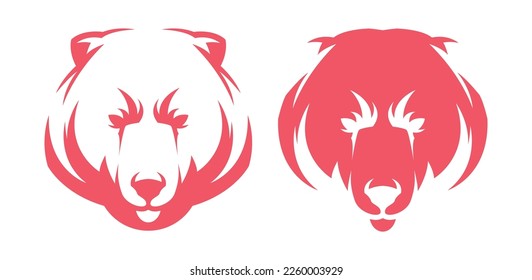 Bear Head Vector Icon Symbol Template. Bear Head Illustration