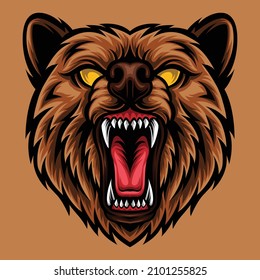Bear Head Vector Illustration. Can be used as a mascot