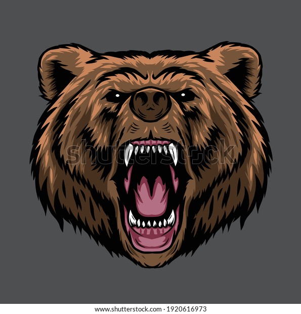 Bear Head Vector Illustration Can Be Stock Vector (Royalty Free ...