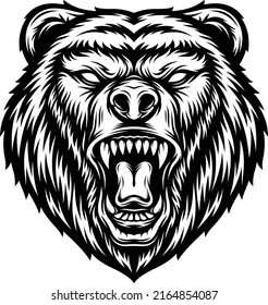 BEAR HEAD VECTOR ILLUSTRATION DESIGN