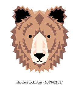 Bear head, vector illustration on white background