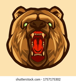bear head vector illustration on light background