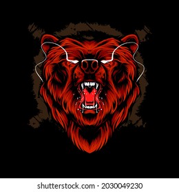 Bear Head vector Illustration. Suitable for t shirt, print and apparel products