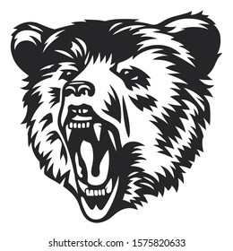 Bear Head Vector Illustration For Tattoo Or T-shirt Design