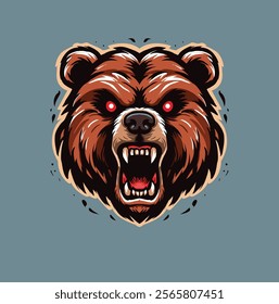 bear head vector image vintage style