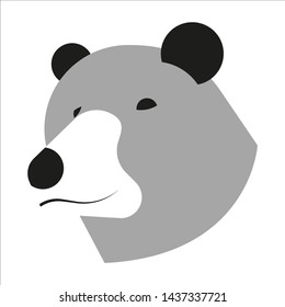Bear head vector on white background