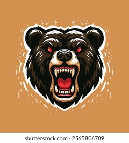 bear head vintage drawing style image 
