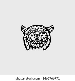 Bear Head Vintage Logo. Vector