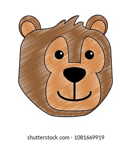 Bear head wild animal scribble