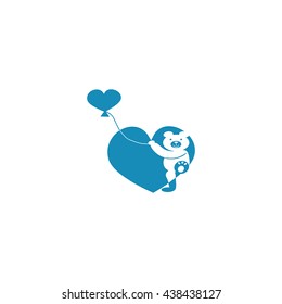 bear with heart, icon