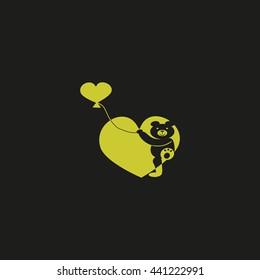 bear with heart, icon