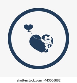 bear with heart, icon