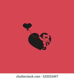 bear with heart, icon