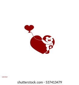 bear with heart, icon