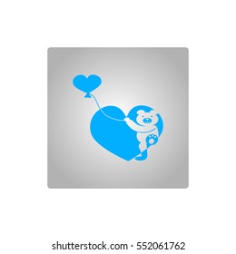 bear with heart, icon